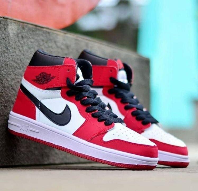 Custom RED Black White Jordan 1 CHICAGO High Q - tntwear1