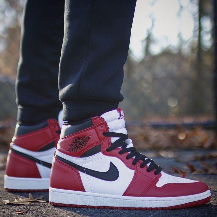 Custom RED Black White Jordan 1 CHICAGO High Q - tntwear1