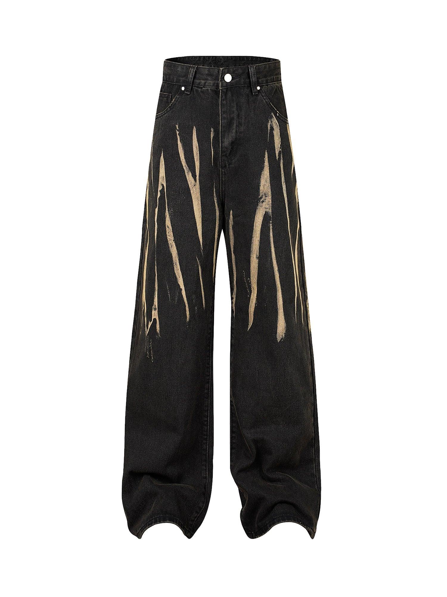 Tntwear High Street Hip Hop Hand-painted Spray-painted Jeans - tntwear1