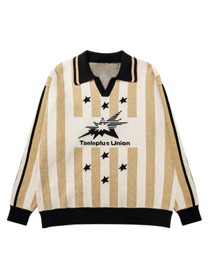 Tntwear Striped Star Jacquard Knit Sweater