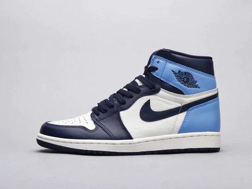 Custom Blue Black White Jordan 1 High Q AJ1 Obsidian UNISEX ( Customs And Box ), Jordan 1 Sneakers FREE SHIPPING WITH FEDEX - tntwear1