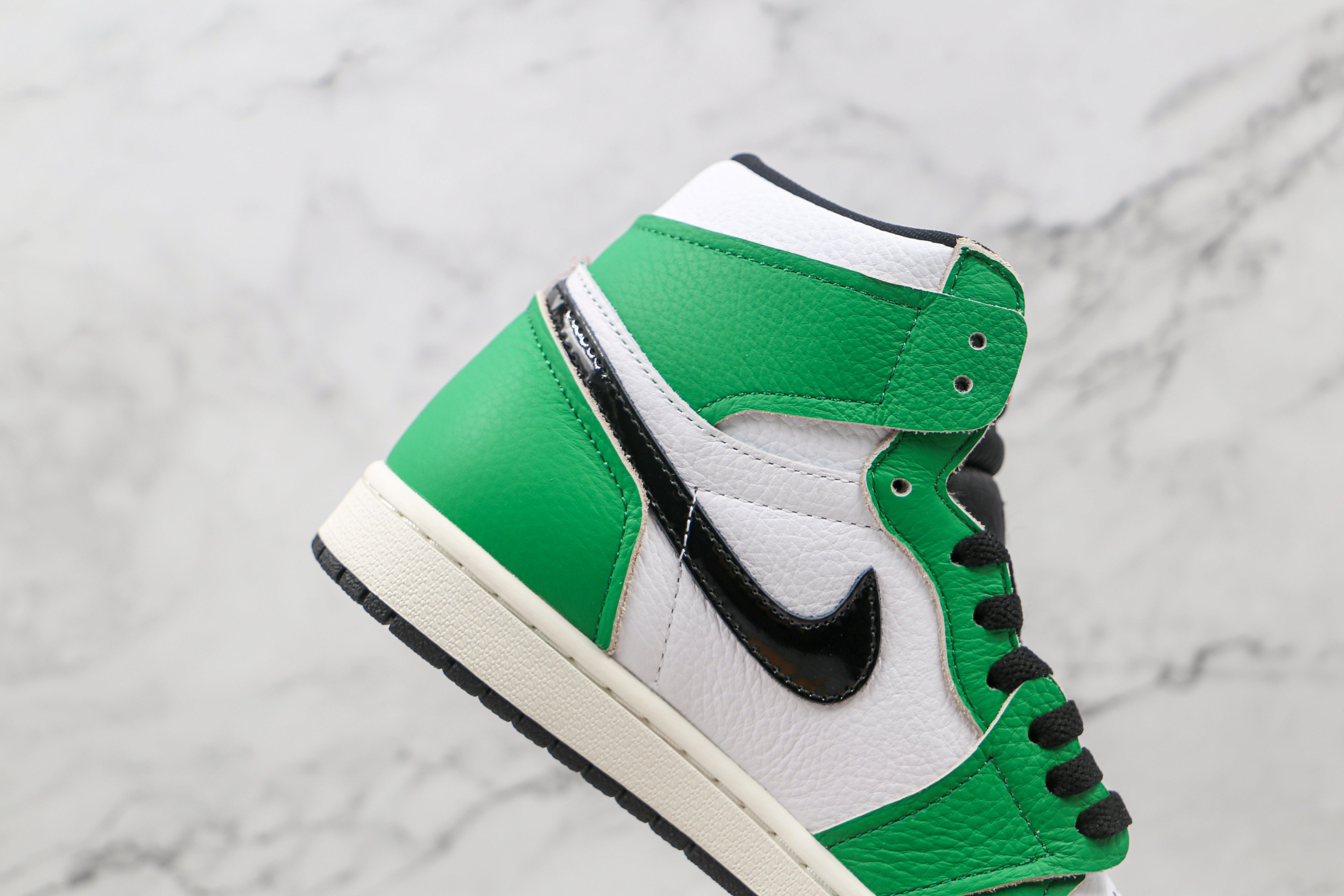 Custom GREEN Jordan 1 High Q ( Customs And Box ), Jordan 1 Sneakers Active - tntwear1