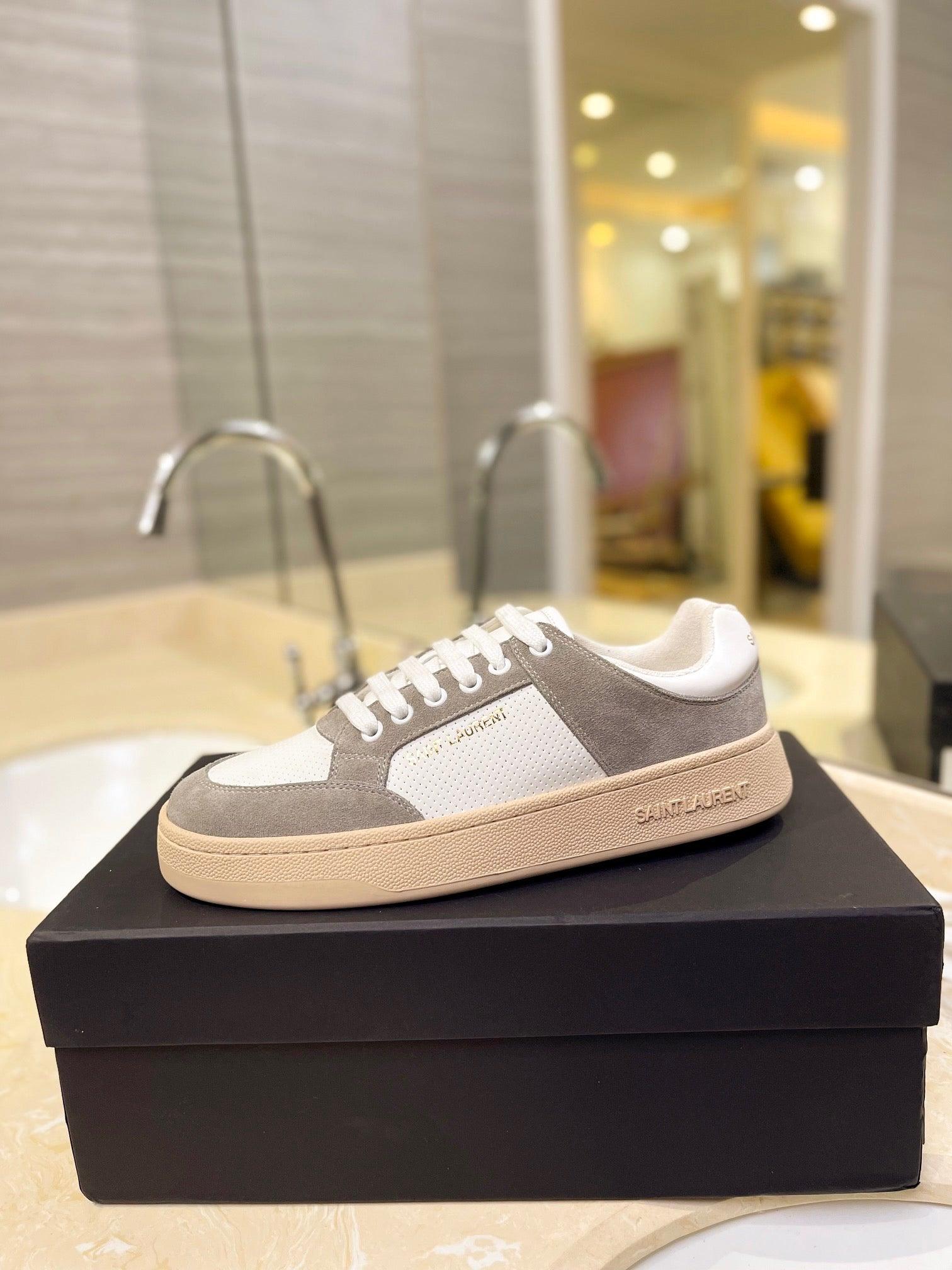 VSL Grey and White Leather Sneakers-169 - tntwear1