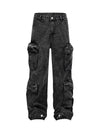 Tntwear Washed Multi-pocket Cargo Jeans - tntwear1