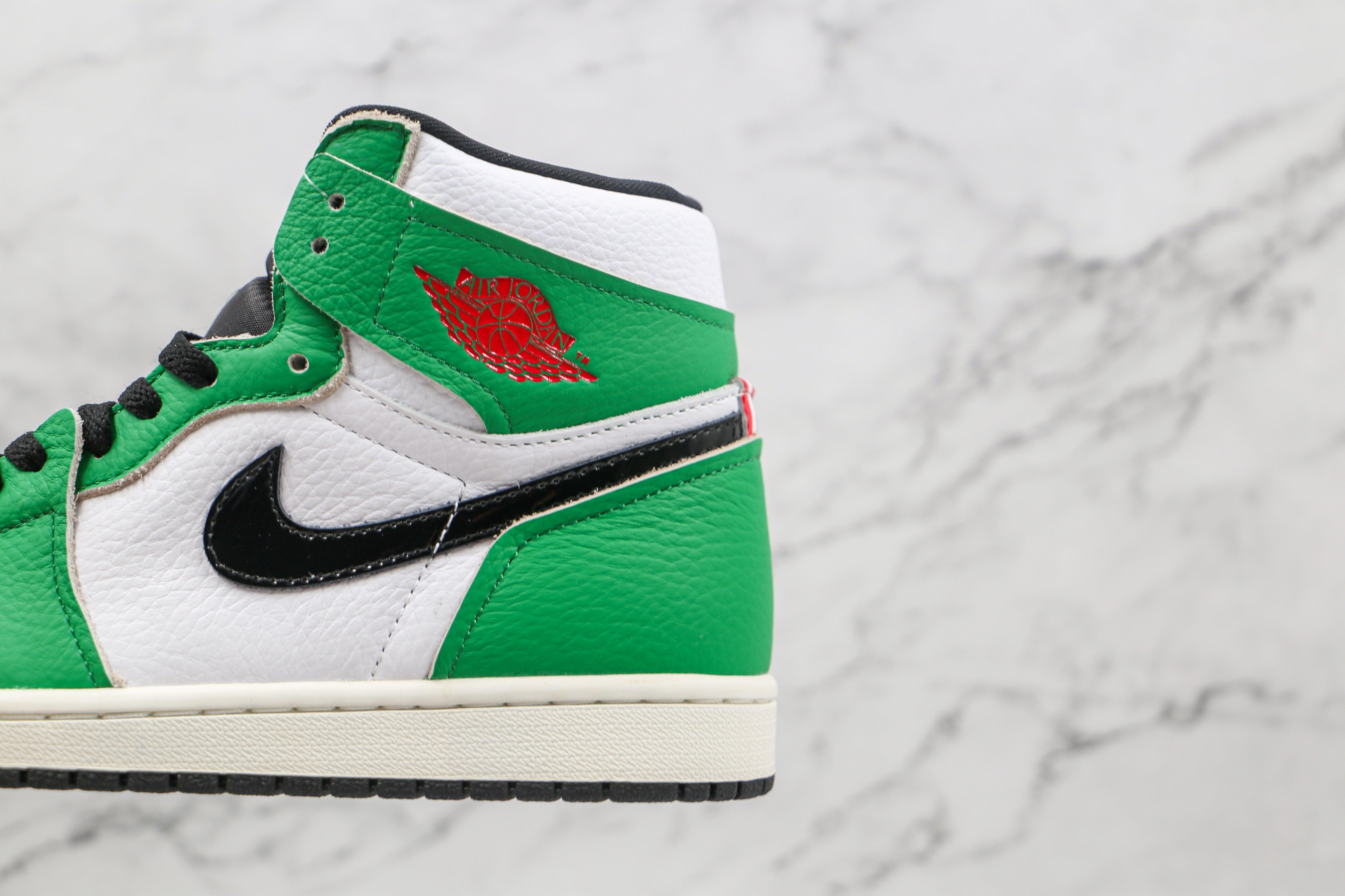 Custom GREEN Jordan 1 High Q ( Customs And Box ), Jordan 1 Sneakers Active - tntwear1