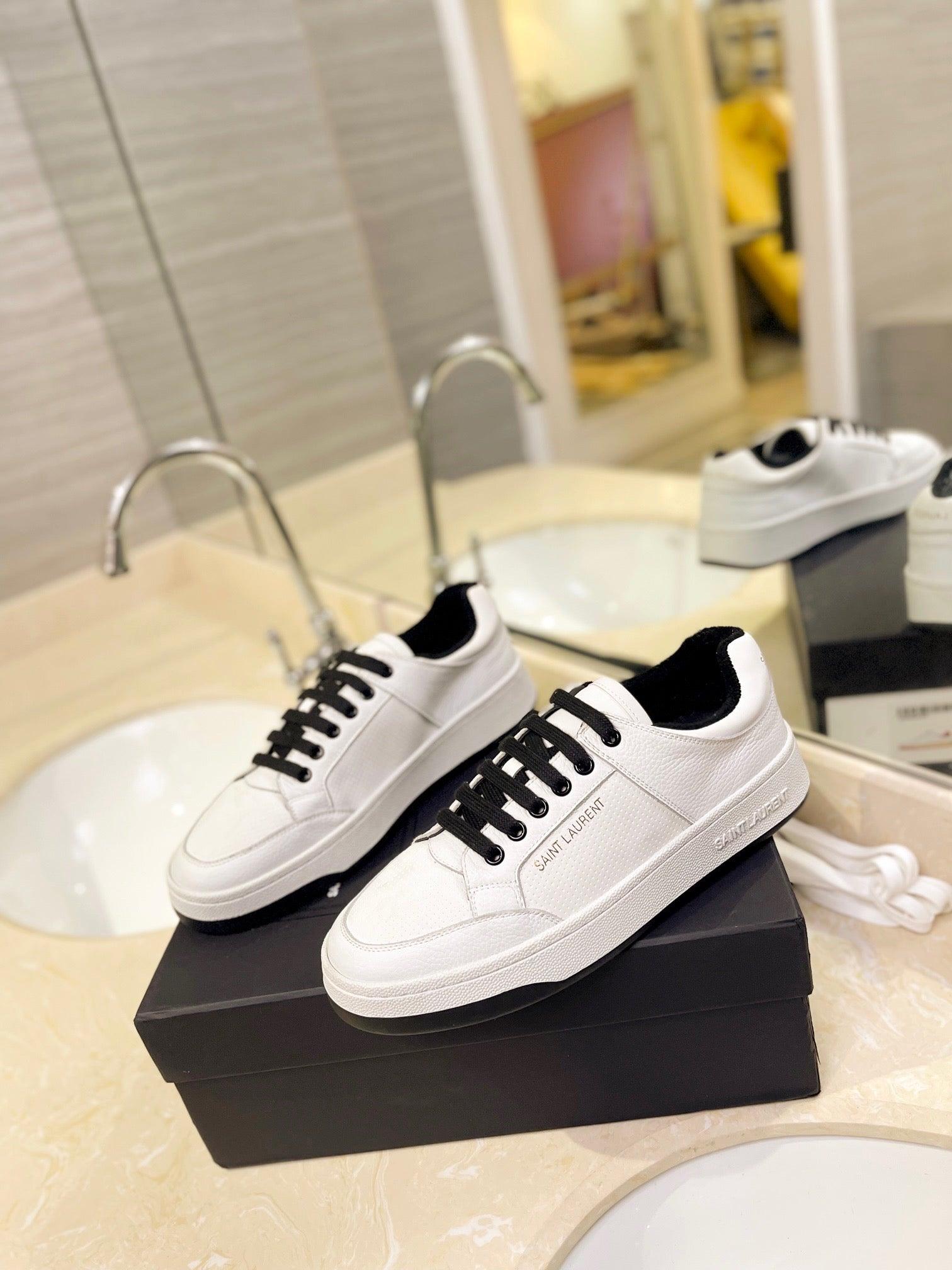 VSL Black and White Leather Sneakers-165 - tntwear1