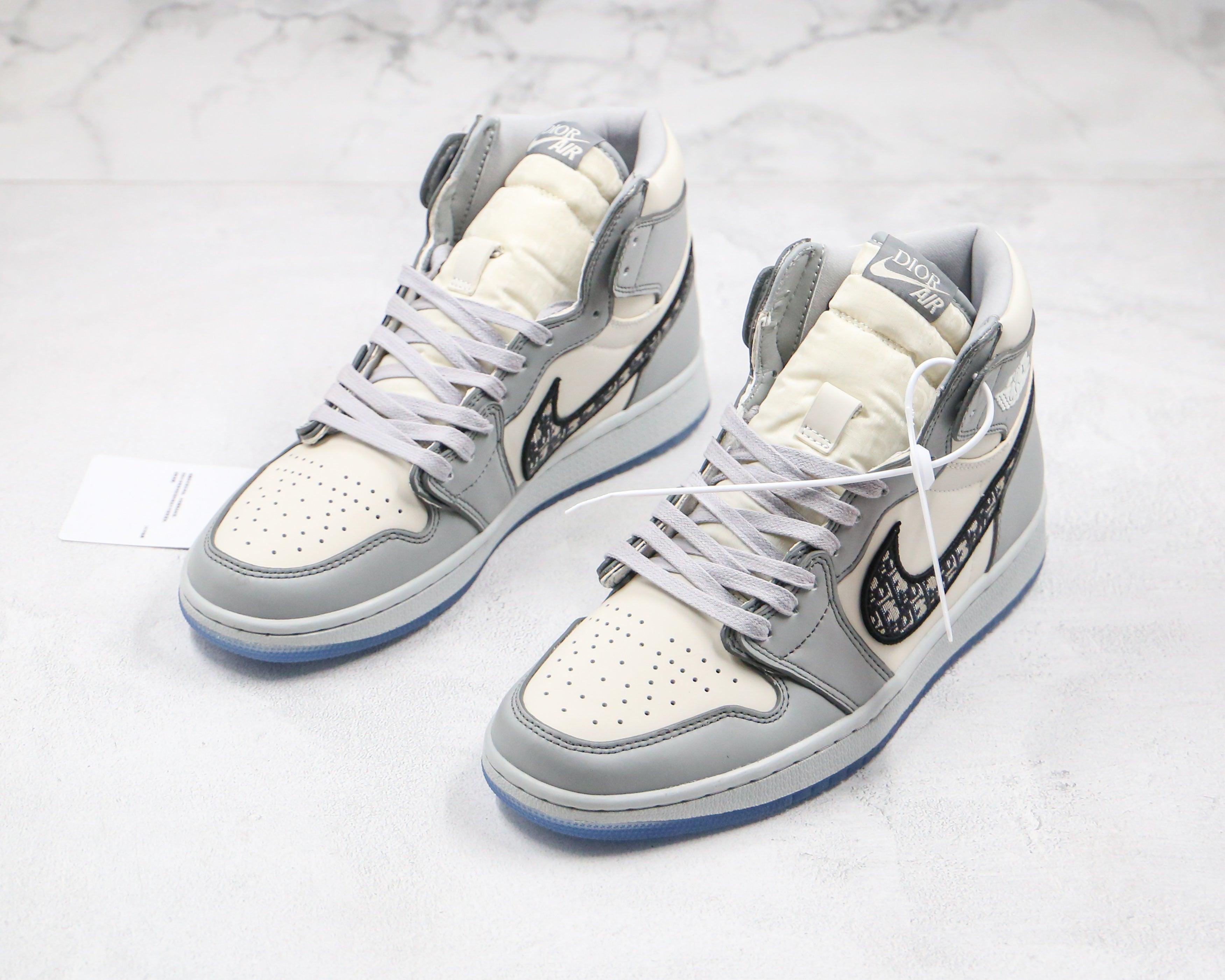 Custom Dior x Air Jordan 1 High OG "Grey"AJ1 High Q - tntwear1