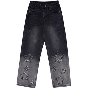 1984 Gradient Jeans Fringed Stars - tntwear1