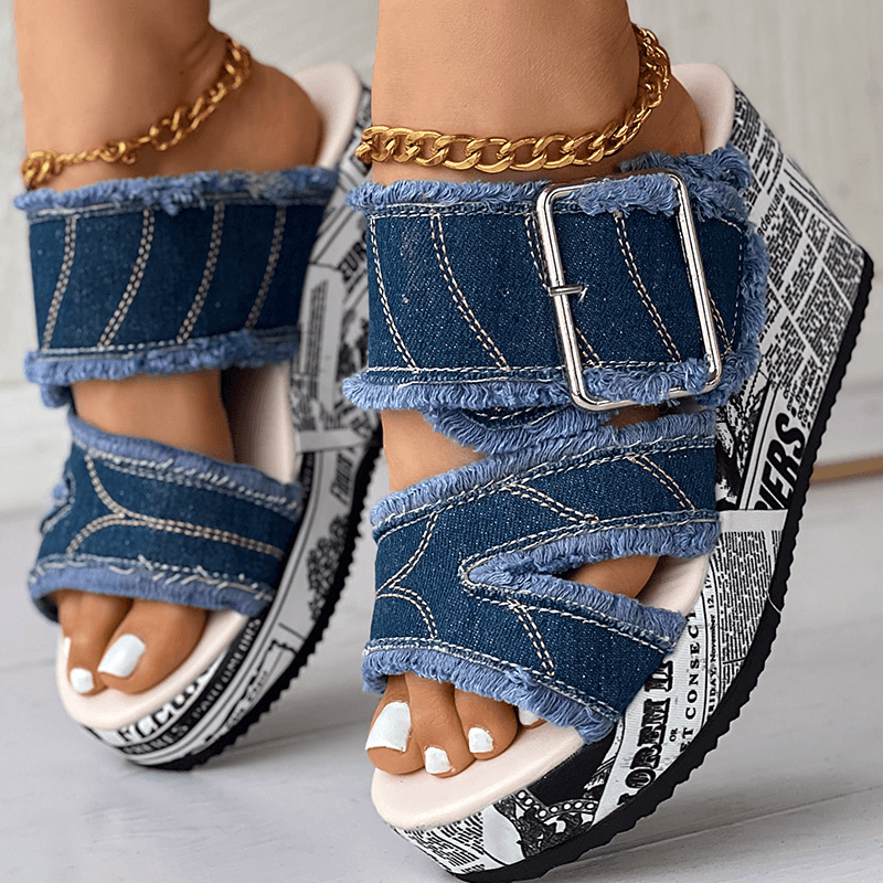 Marseille Denim Top Slippers - tntwear1