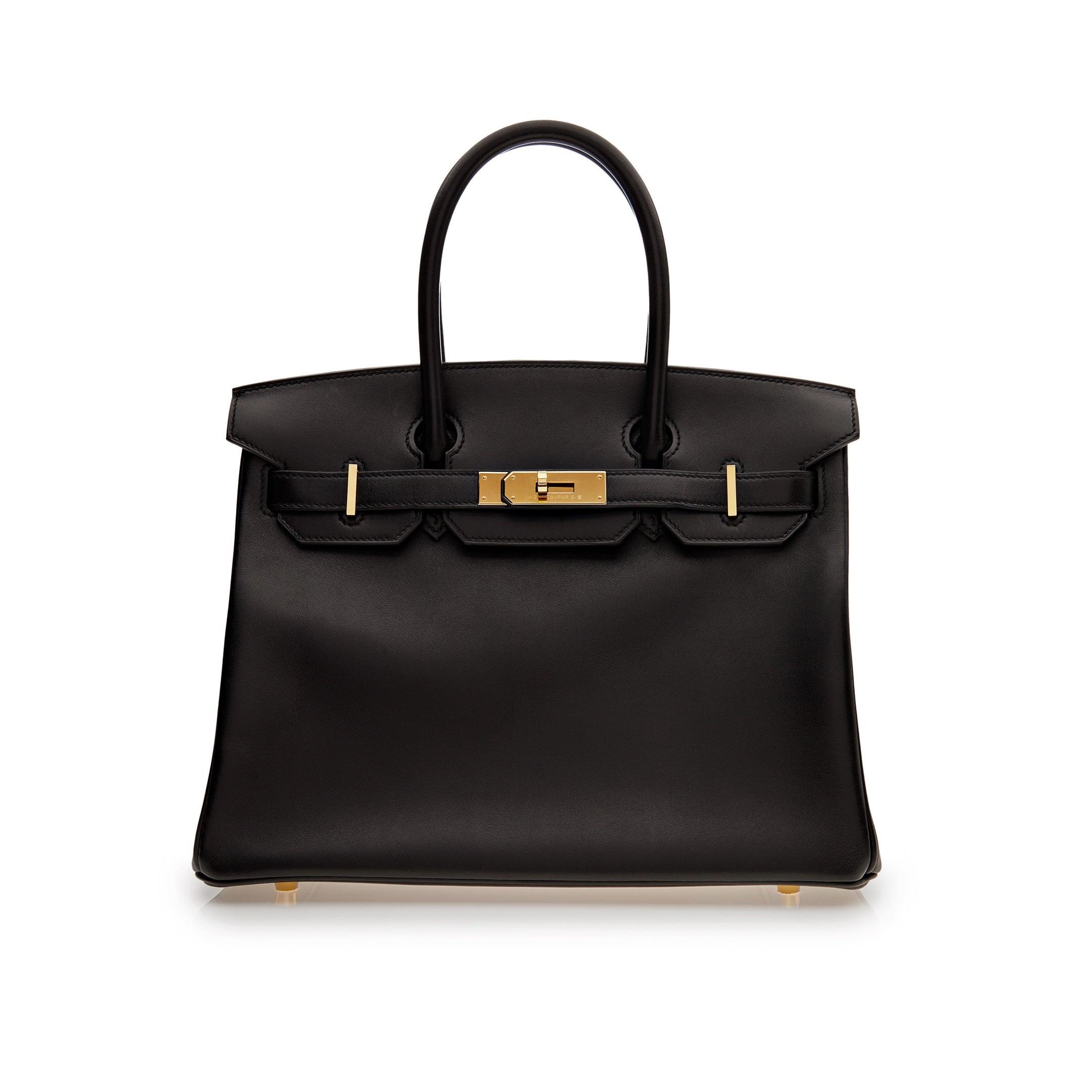 HRMS Birkin 30 Black Box Leather Gold Hardware - tntwear1