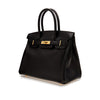 HRMS Birkin 30 Black Box Leather Gold Hardware - tntwear1