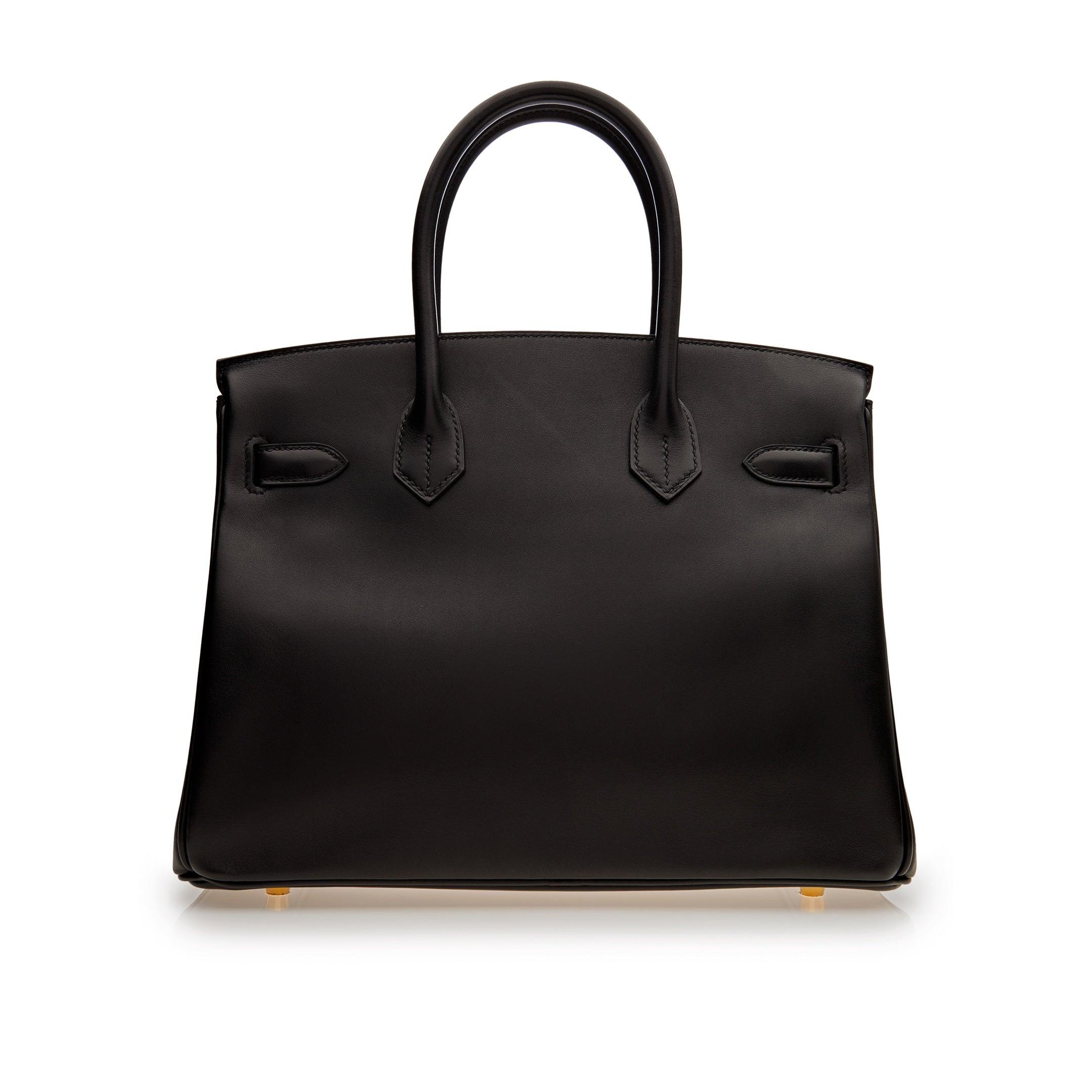 HRMS Birkin 30 Black Box Leather Gold Hardware - tntwear1