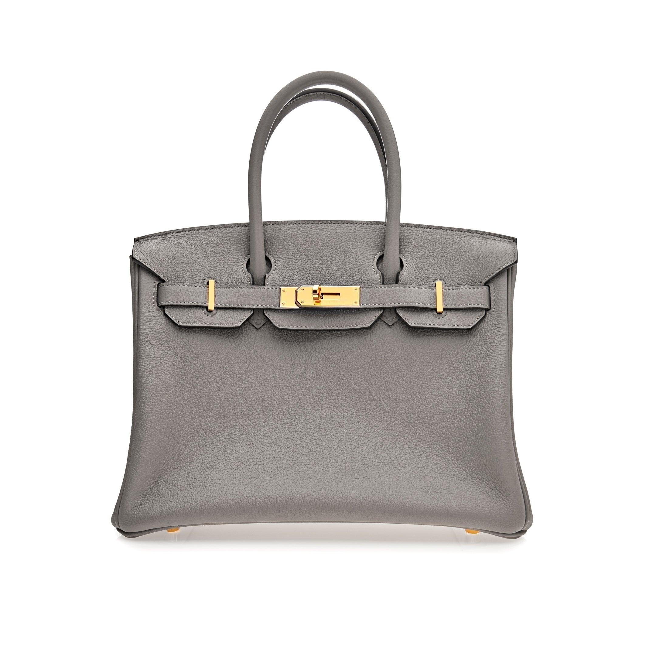 HMS Birkin 30 Gris Togo Leather Gold Hardware - tntwear1