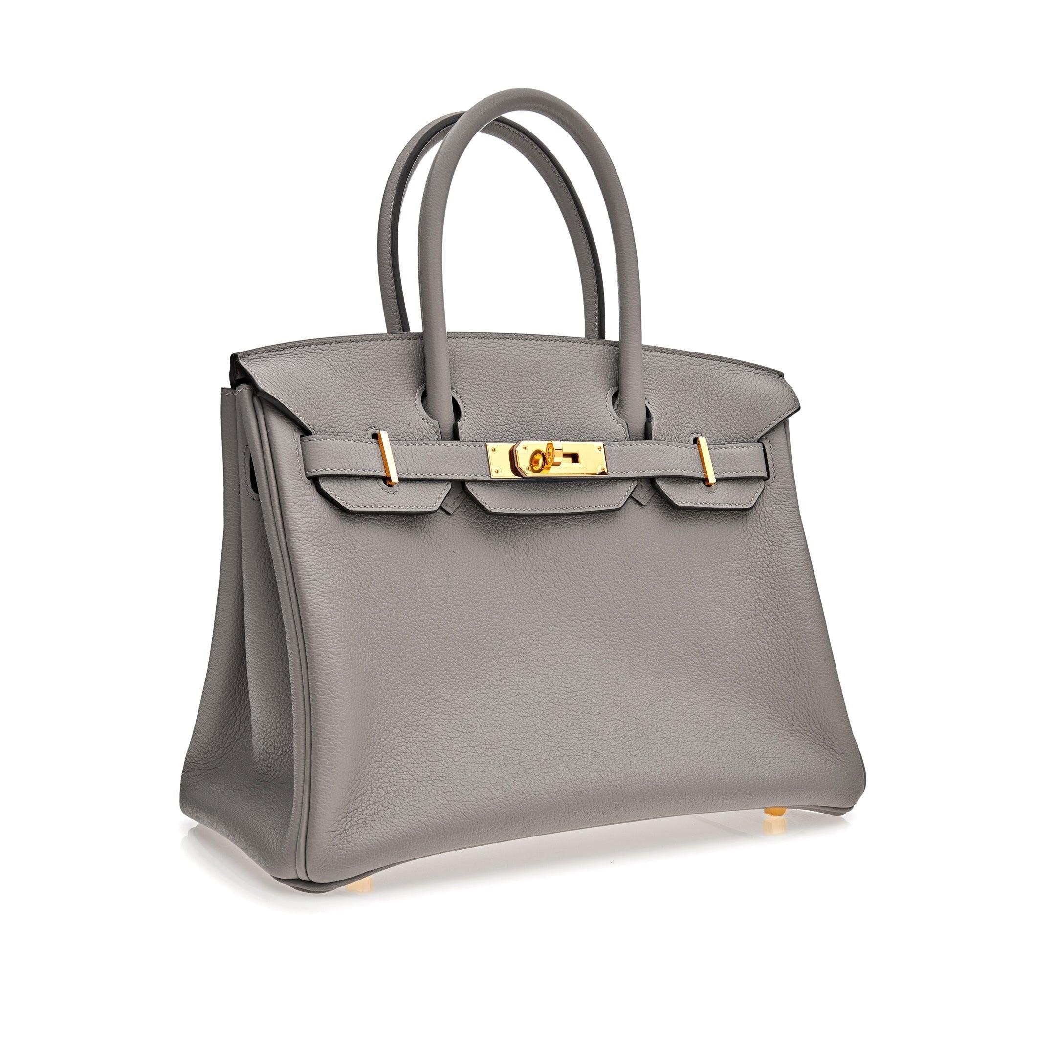 HMS Birkin 30 Gris Togo Leather Gold Hardware - tntwear1