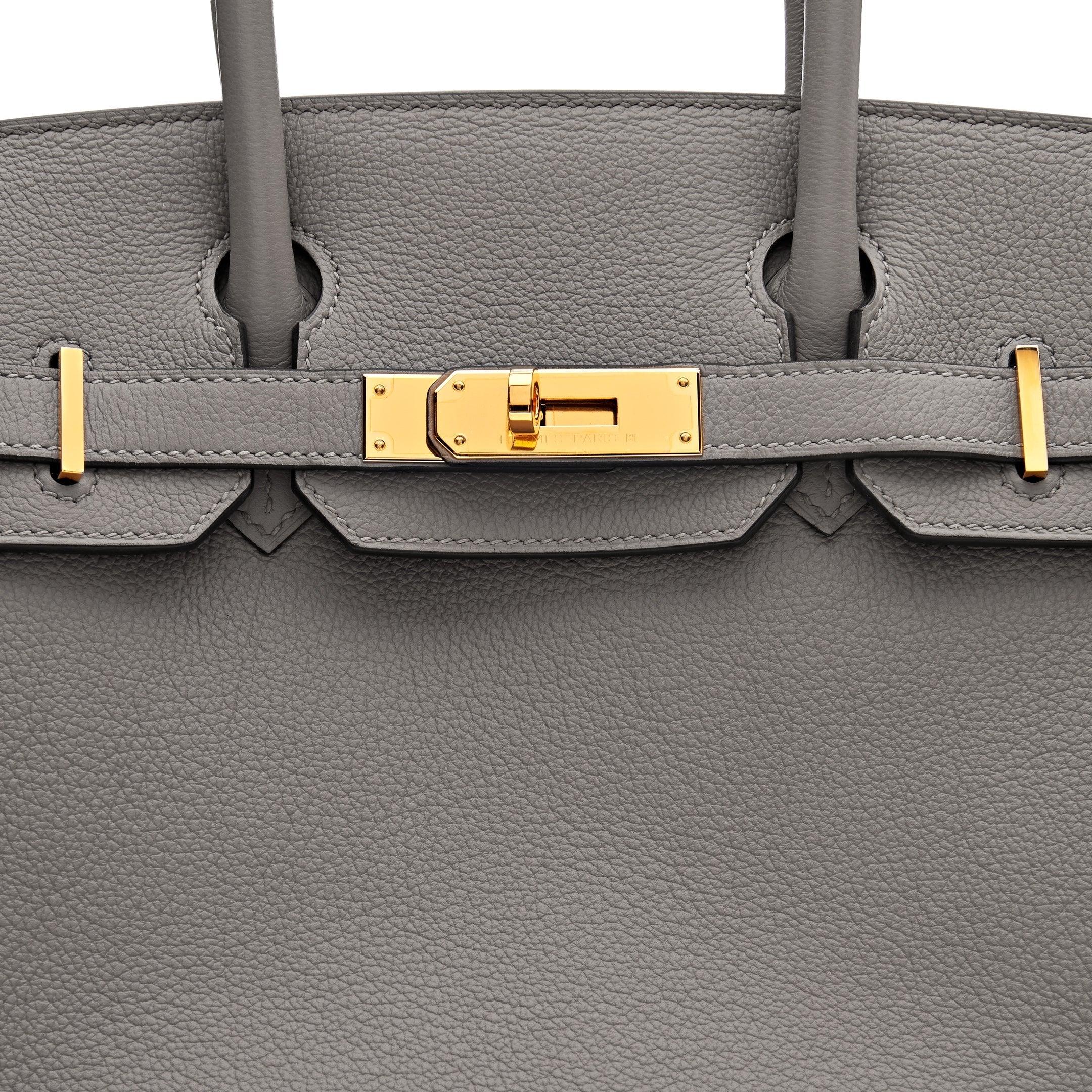 HMS Birkin 30 Gris Togo Leather Gold Hardware - tntwear1