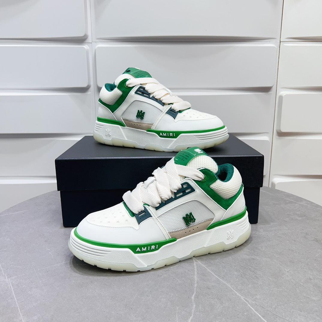 AMR MA-1 White and Green Sneakers-128 - tntwear1