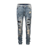 Studded Patch Denim - Washed Indigo - tntwear1