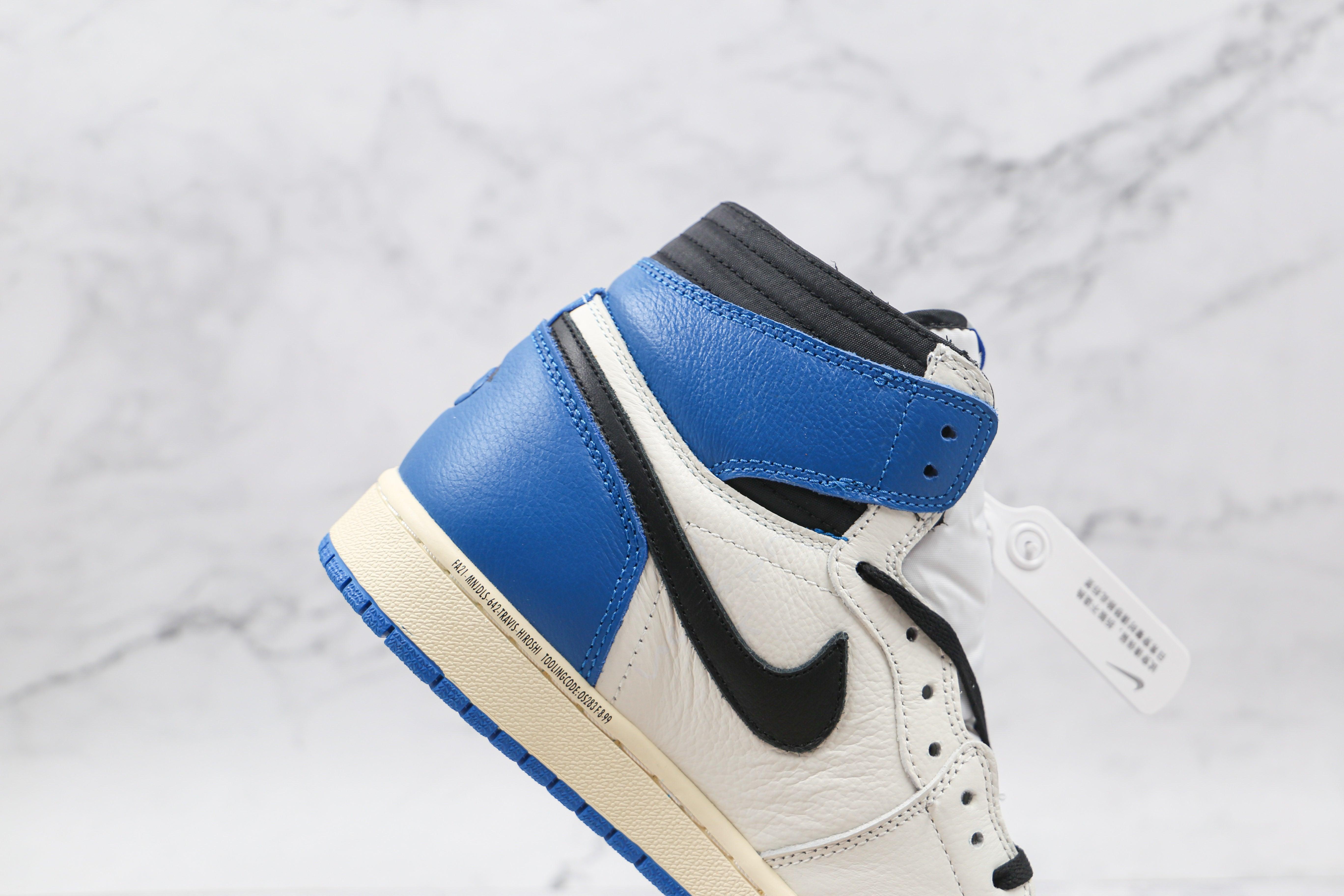 Custom Blue T-Scott x Fragment x Air Jordan 1 High Q ( Customs And Box ), Jordan 1 Sneakers Active - tntwear1