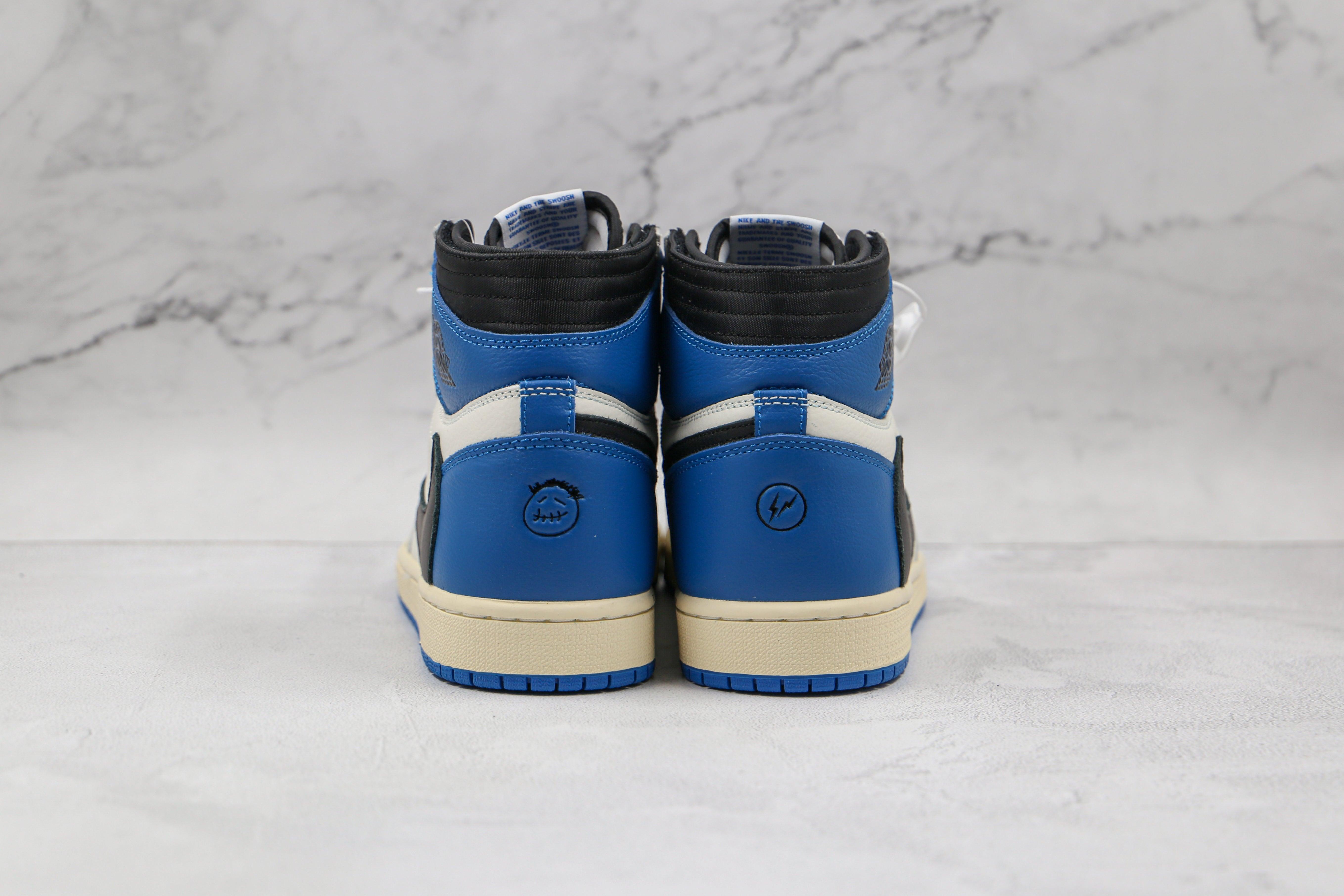 Custom Blue T-Scott x Fragment x Air Jordan 1 High Q ( Customs And Box ), Jordan 1 Sneakers Active - tntwear1