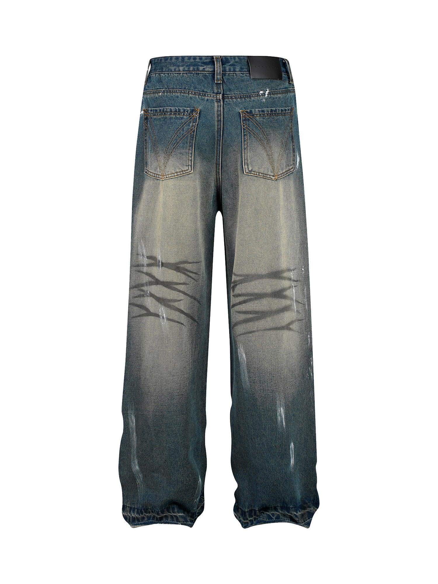 Tntwear High Street Hip Hop Distressed Washed Jeans - tntwear1