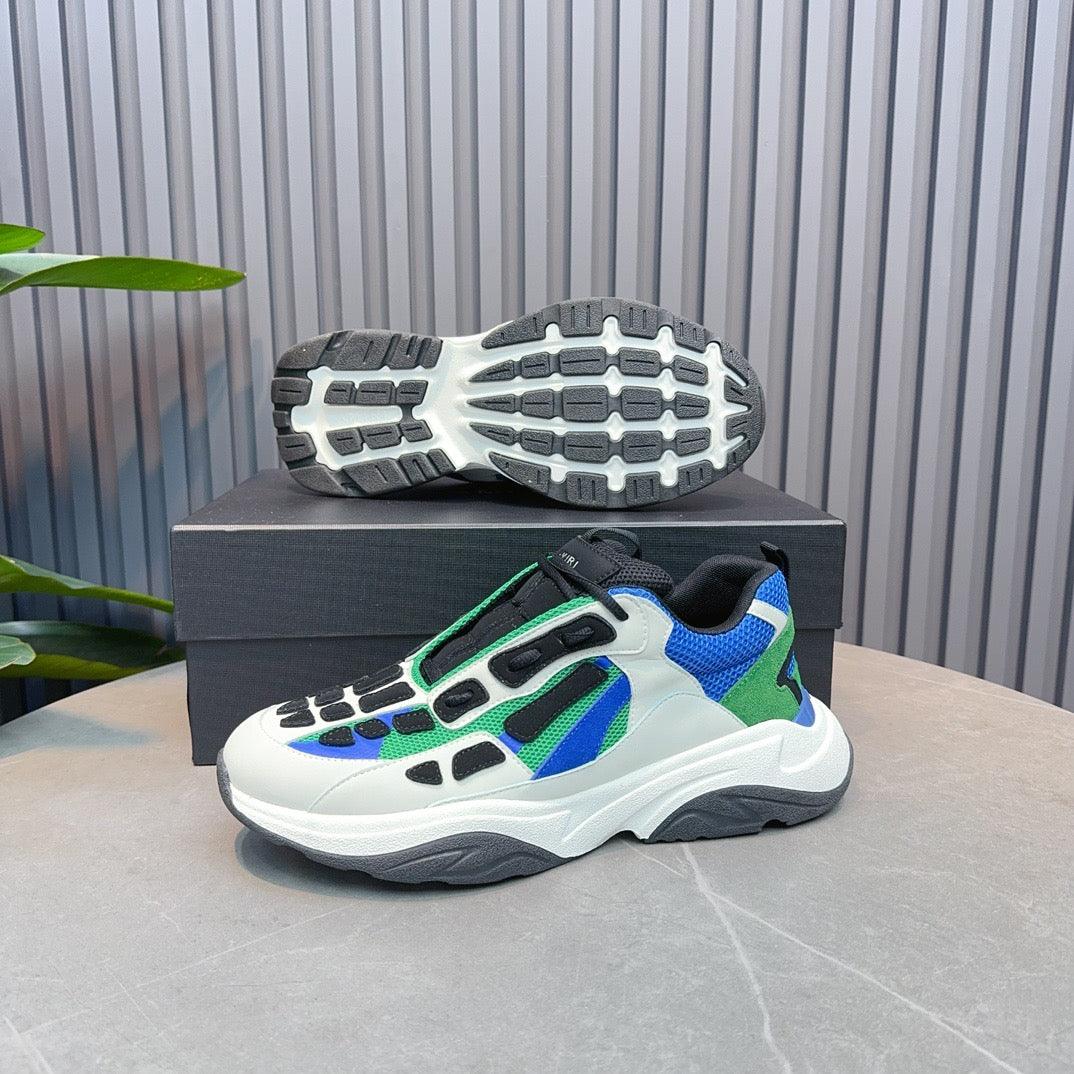 AMR Green and White Bone Runner Sneakers -059 - tntwear1