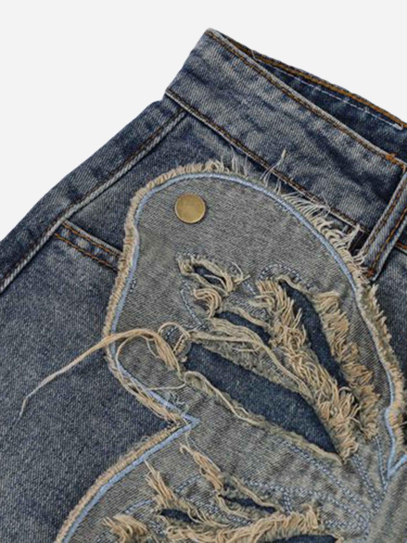 1984 Appliqued Butterfly Embroidered Jeans - tntwear1