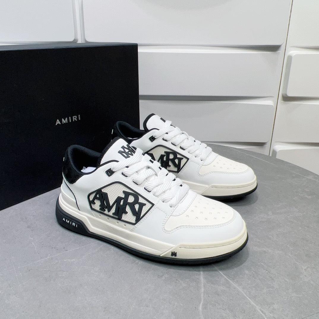 AMR Classic Low White and Black Sneakers-126 - tntwear1