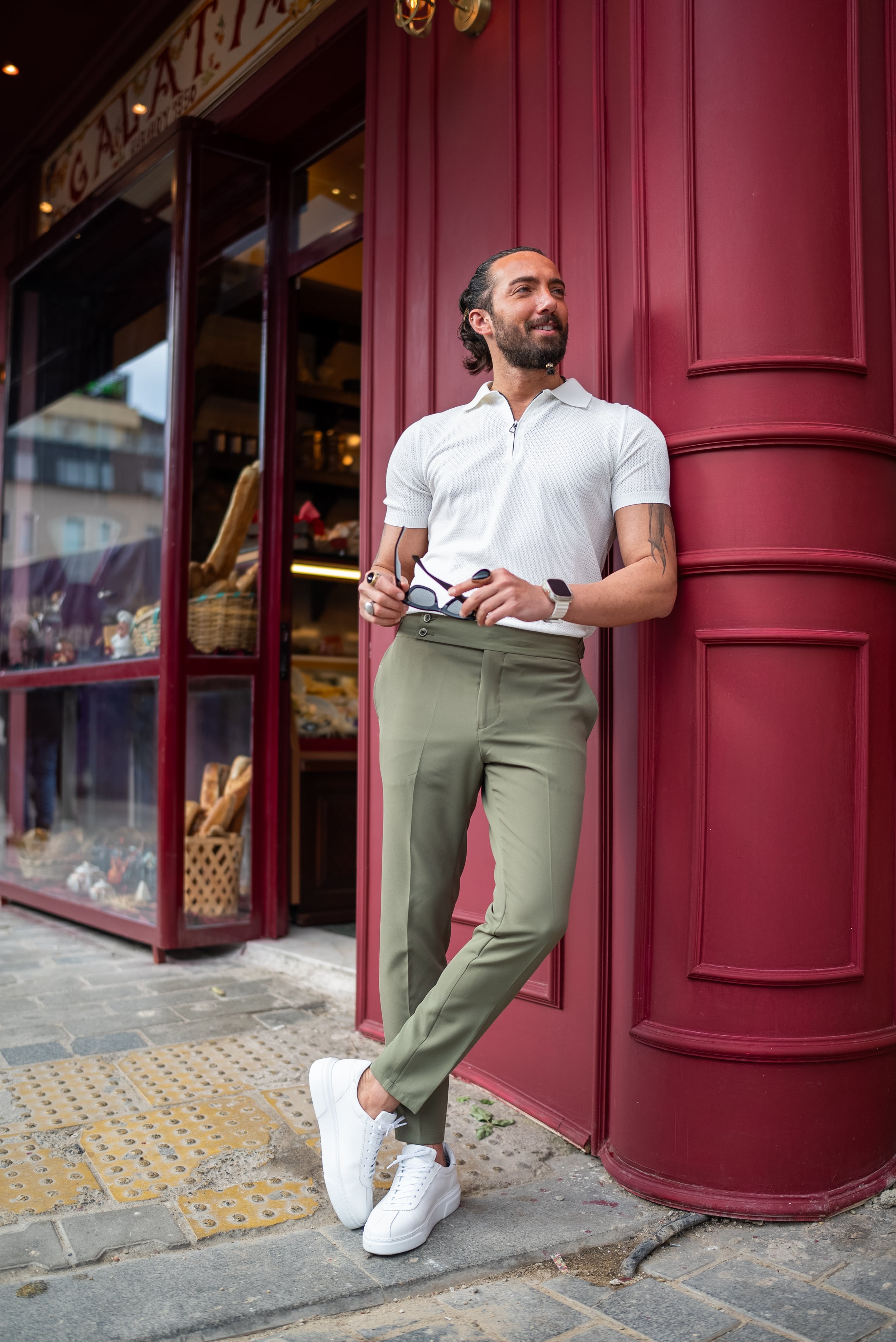 Slim Fit Lush Green Gurkha Trouser