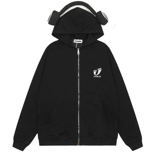 Tntwear® Zip Up Hoodie Detachable Headphones - tntwear1