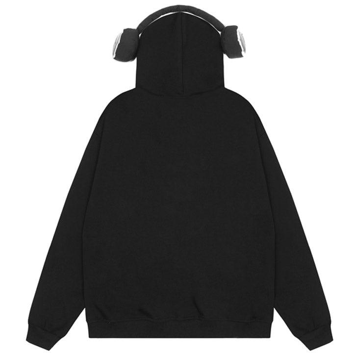 Tntwear® Zip Up Hoodie Detachable Headphones - tntwear1