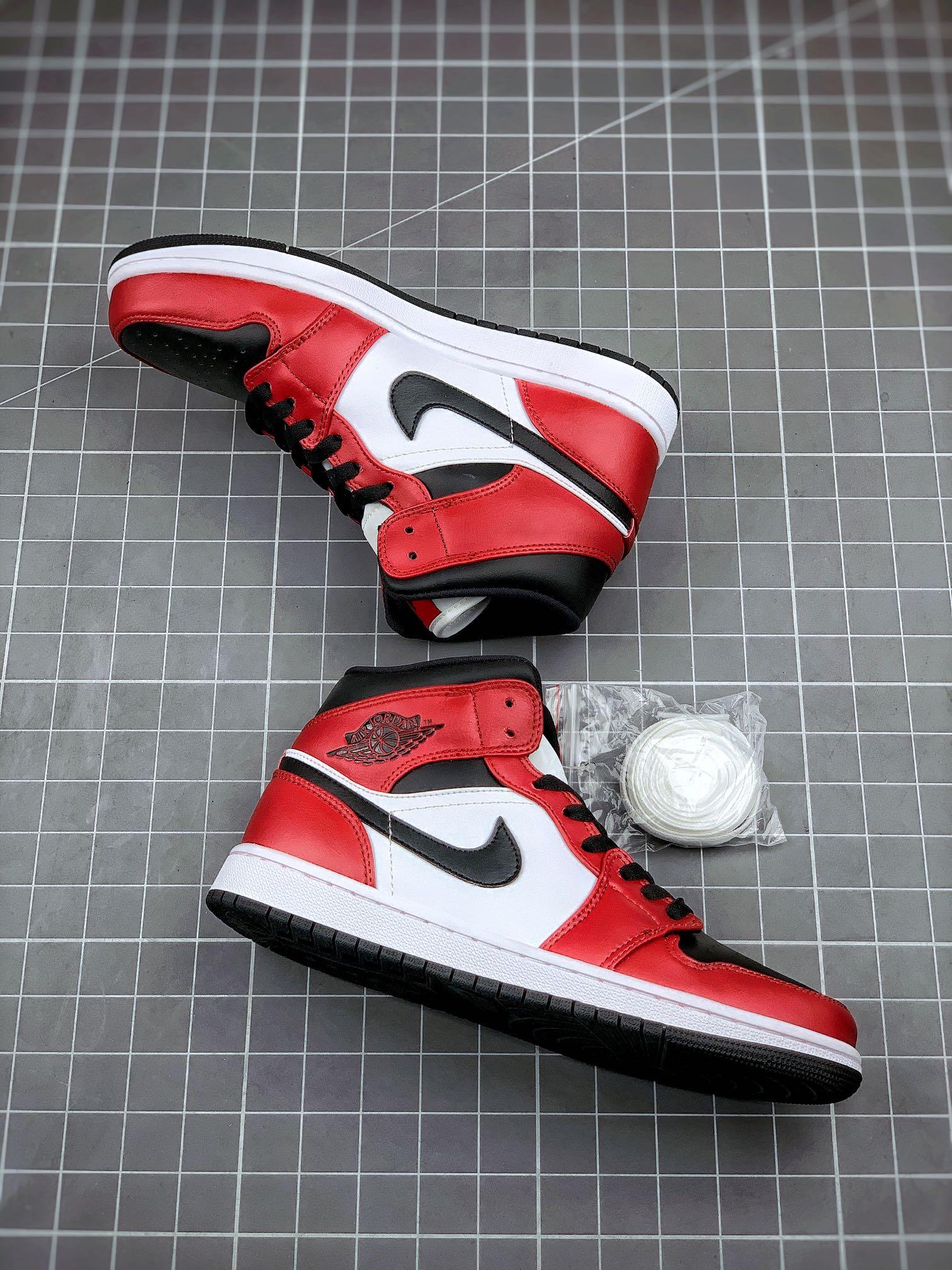 Custom Air Jordan 1 Mid “Gym Red” 554724-069 - tntwear1