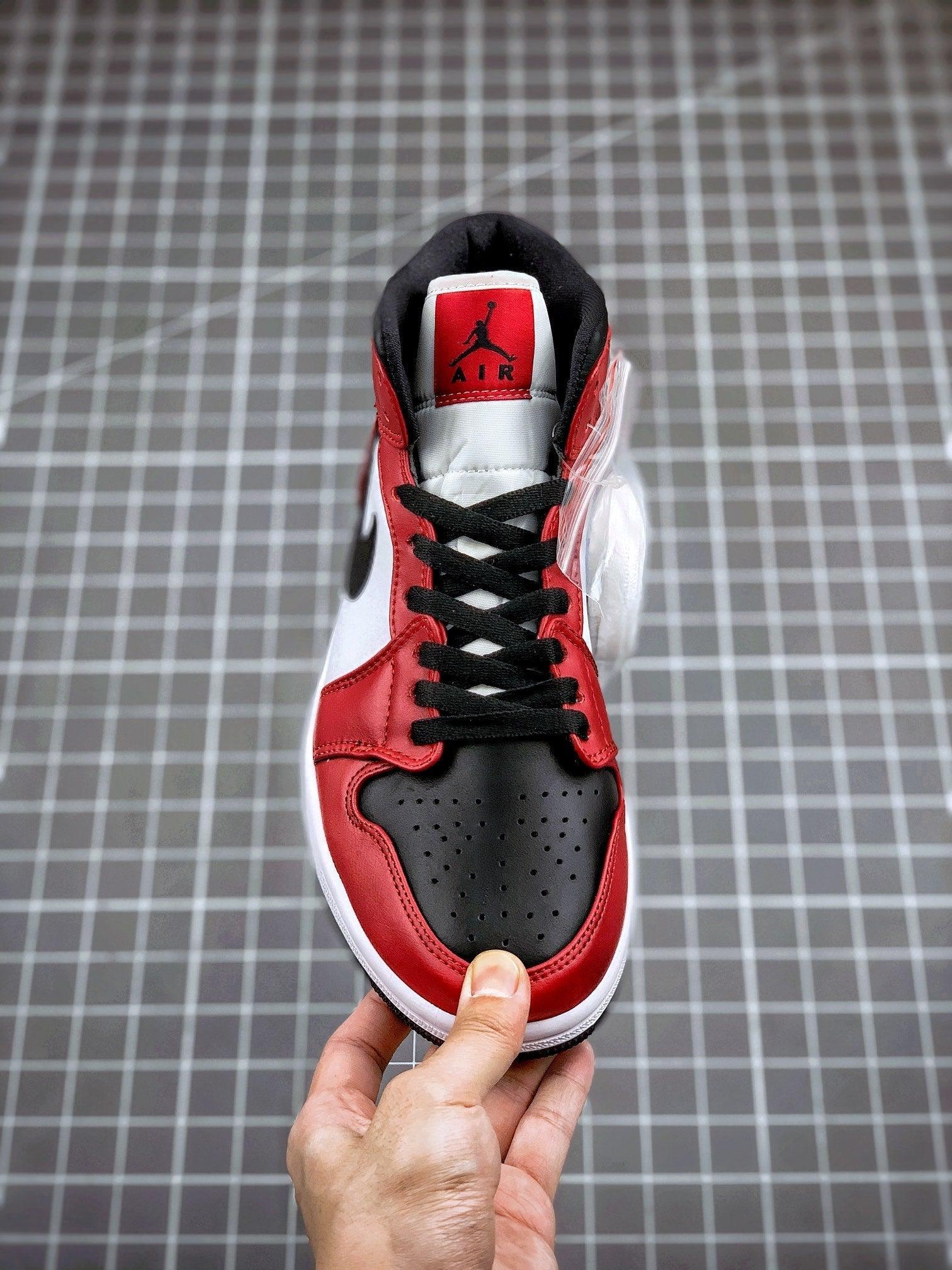 Custom Air Jordan 1 Mid “Gym Red” 554724-069 - tntwear1