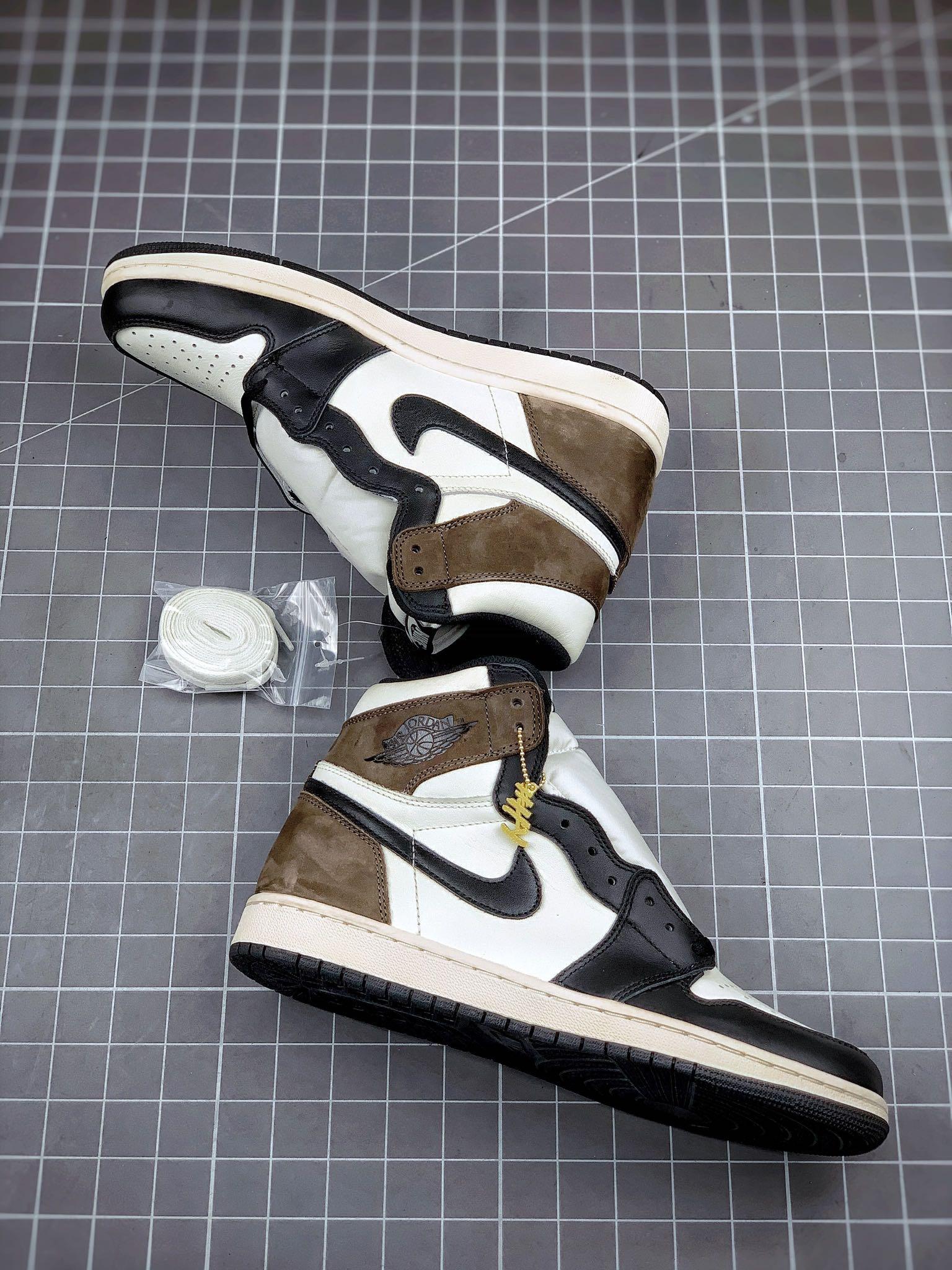 Custom Jordan 1 Retro High Dark Mocha - 555088-105 - tntwear1