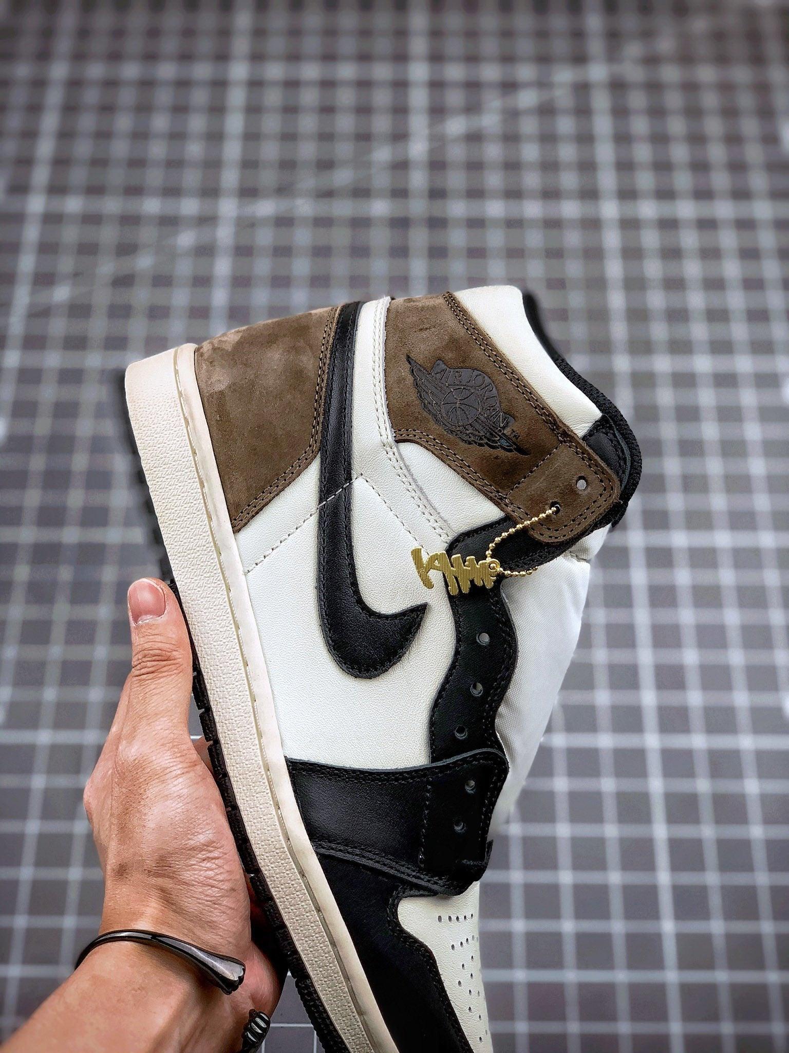 Custom Jordan 1 Retro High Dark Mocha - 555088-105 - tntwear1