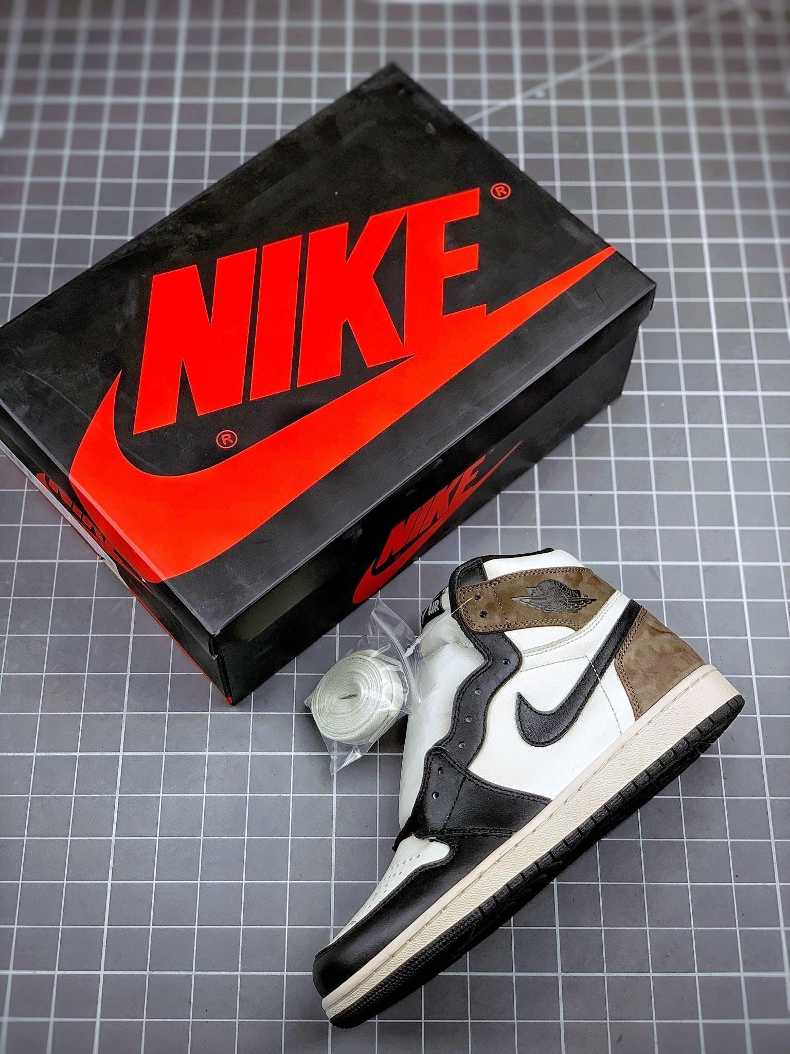 Custom Jordan 1 Retro High Dark Mocha - 555088-105 - tntwear1