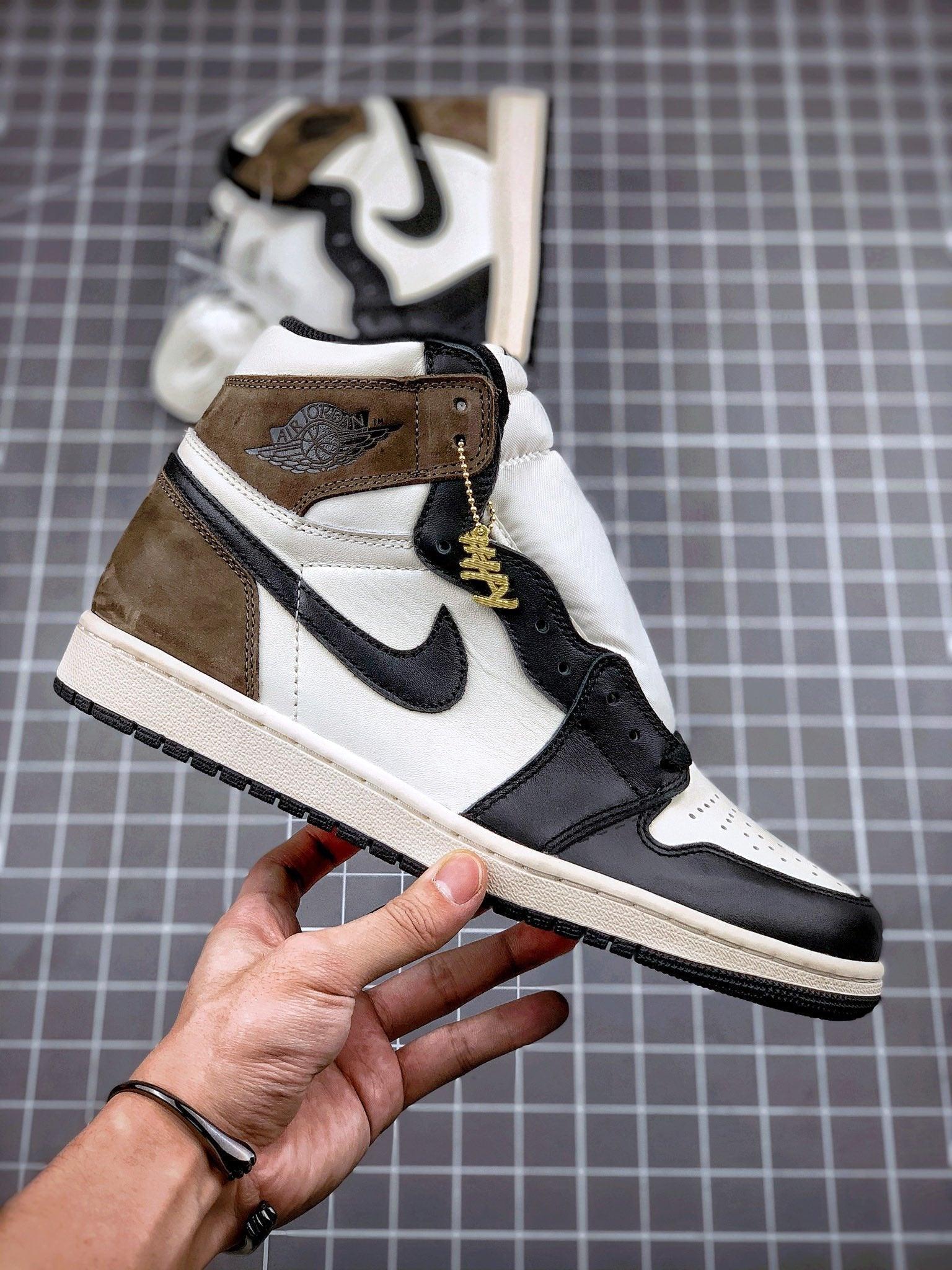 Custom Jordan 1 Retro High Dark Mocha - 555088-105 - tntwear1