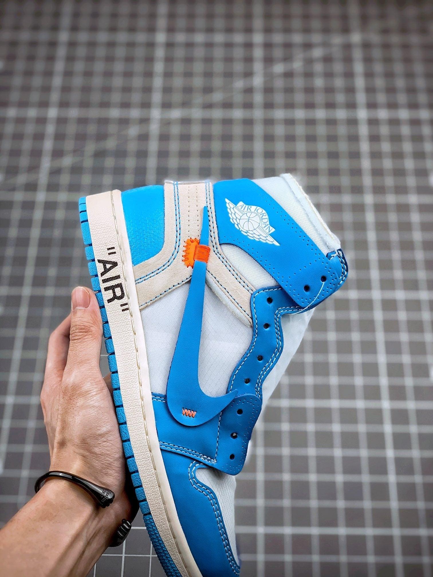 Custom Air Jordan 1 Retro High OG 'UNC' University Blue x OFF-W - tntwear1