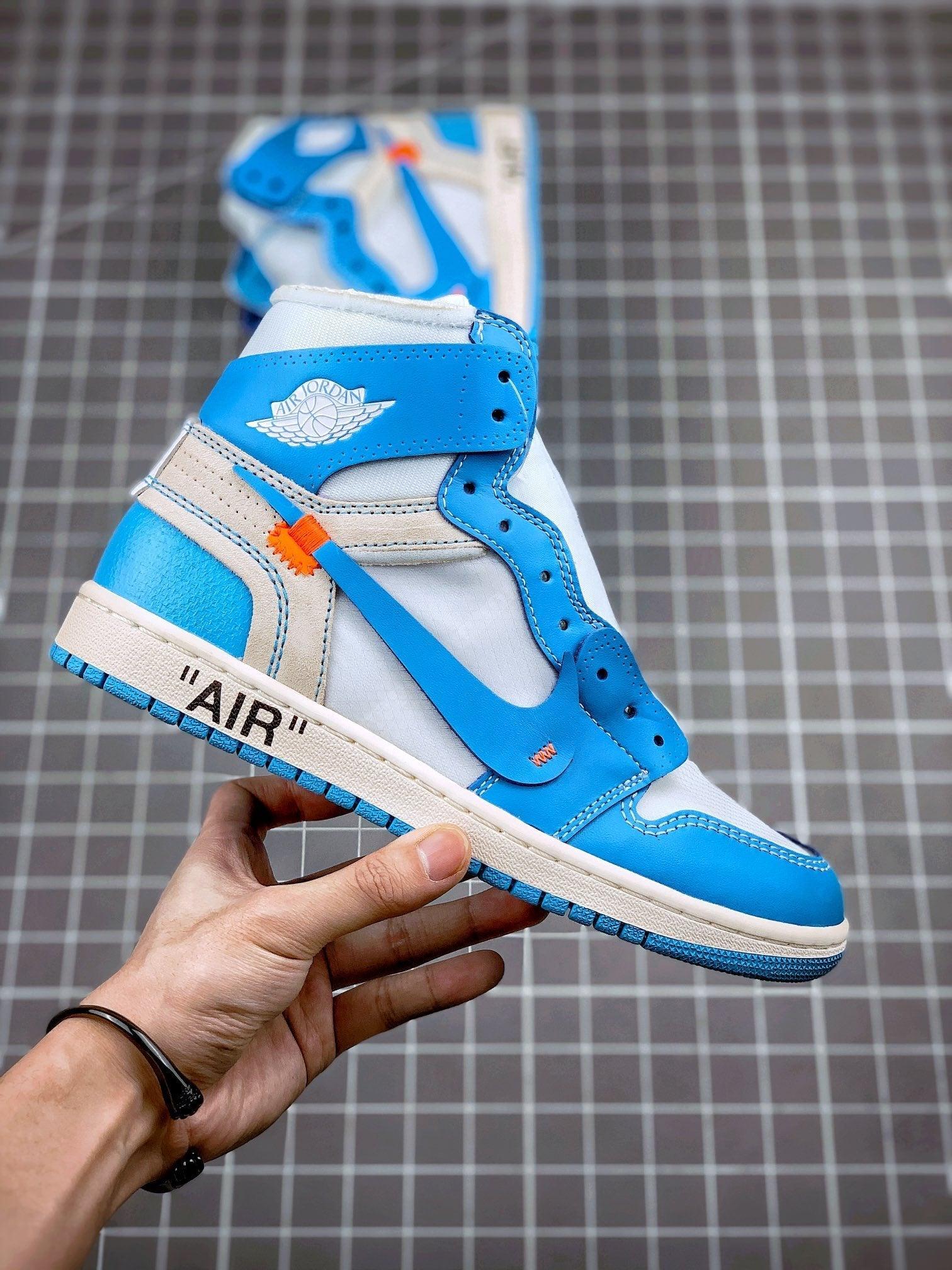 Custom Air Jordan 1 Retro High OG 'UNC' University Blue x OFF-W - tntwear1