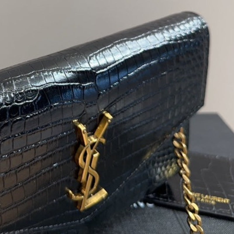 Tntwear - Uptown Chain Bag Black Croc