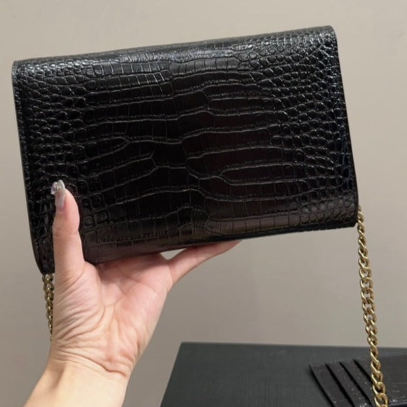 Tntwear - Uptown Chain Bag Black Croc