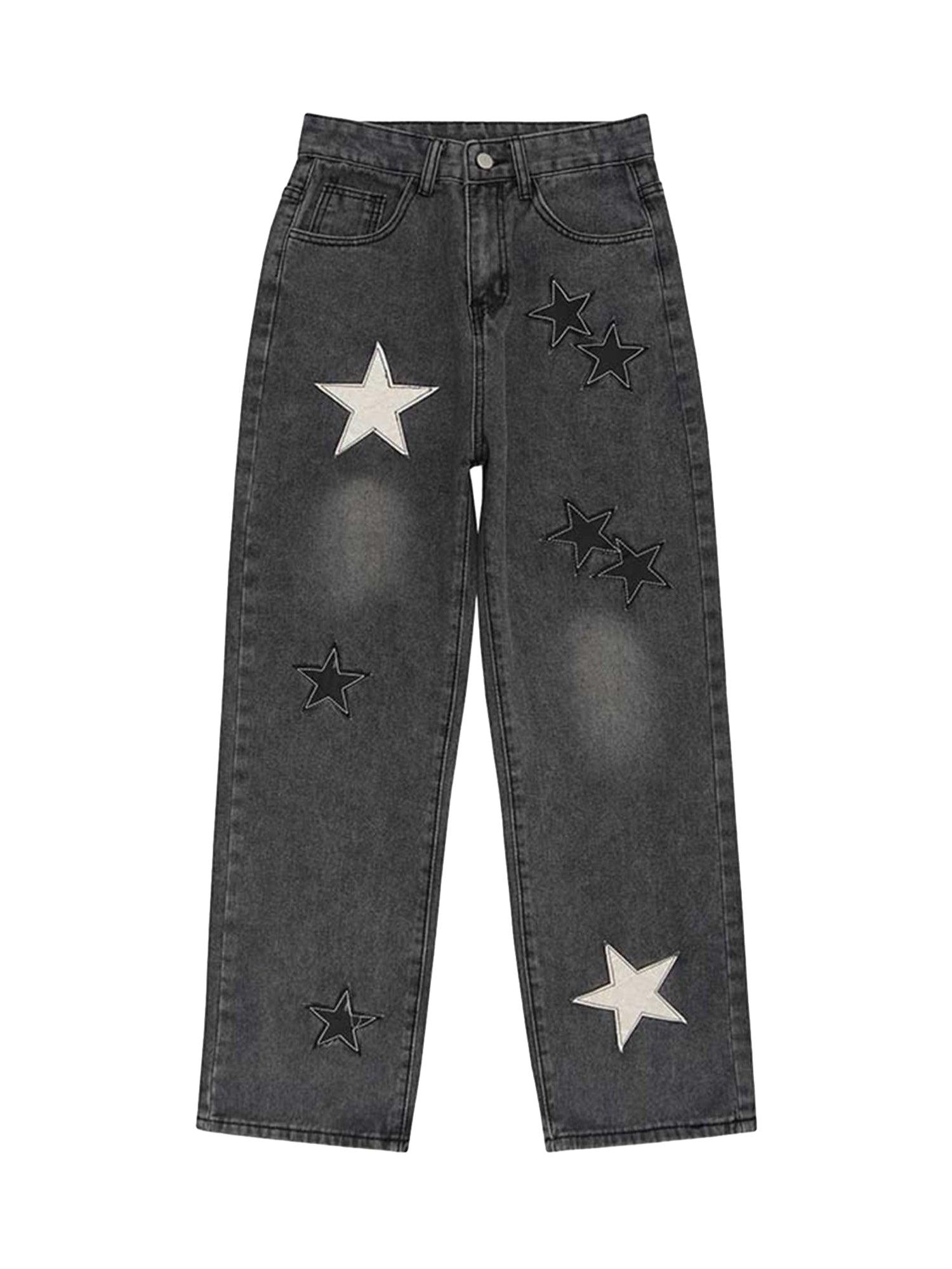 Tntwear Star Patch Embroidery Jeans - tntwear1