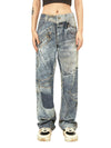 Tntwear Street Hip-Hop Deconstructed Print Jeans - tntwear1