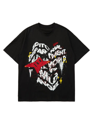 Tntwear High Street Embroidered Letters Creative Printed T-shirt