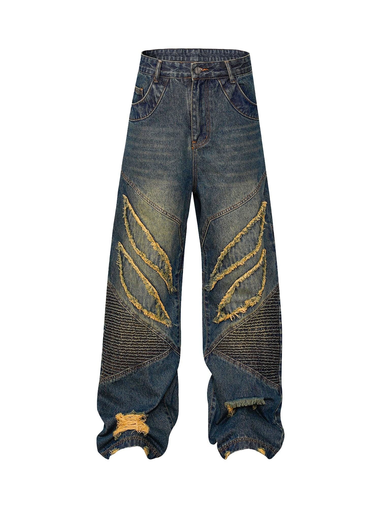 Tntwear American High Street Washed Distressed Jeans - tntwear1