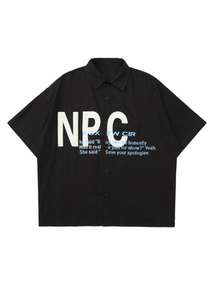 Tntwear American Retro Letter Embroidered Shirt