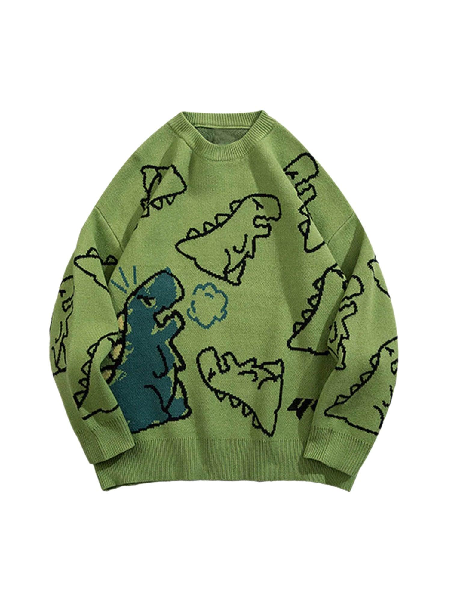 Tntwear Cartoon Dinosaur Printed Sweater - 1004 - tntwear1