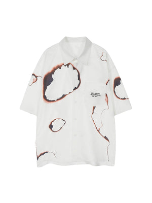 Tntwear American Retro Flame Design Print Shirt