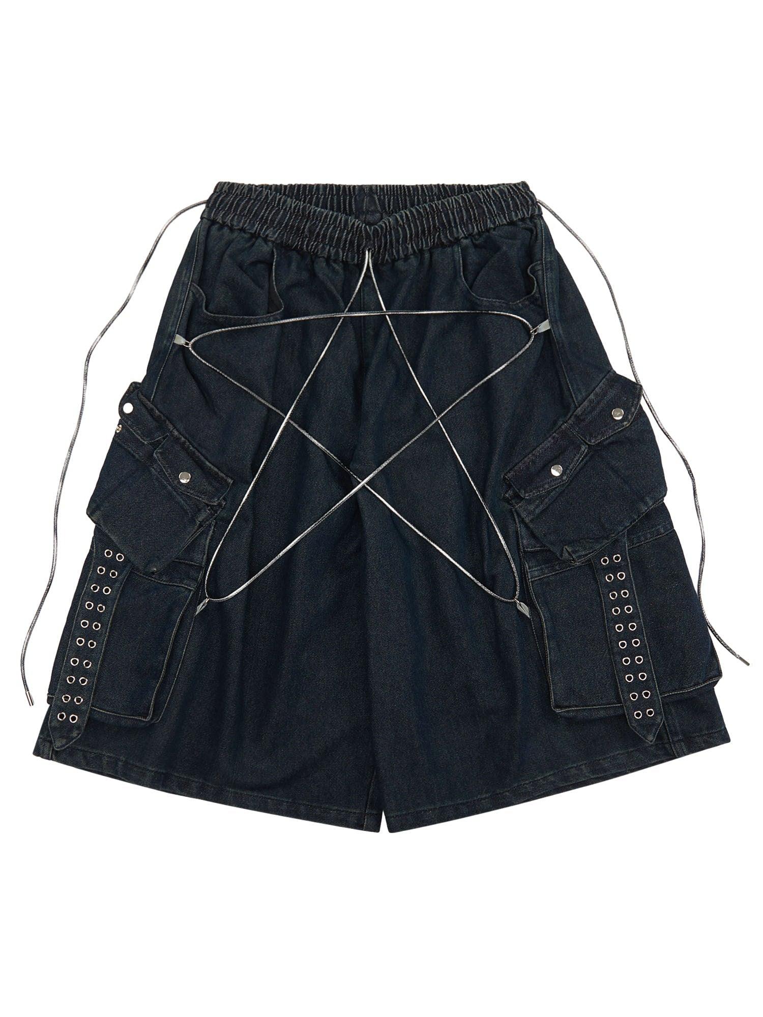 High Street Star Distressed Denim Jorts - tntwear1