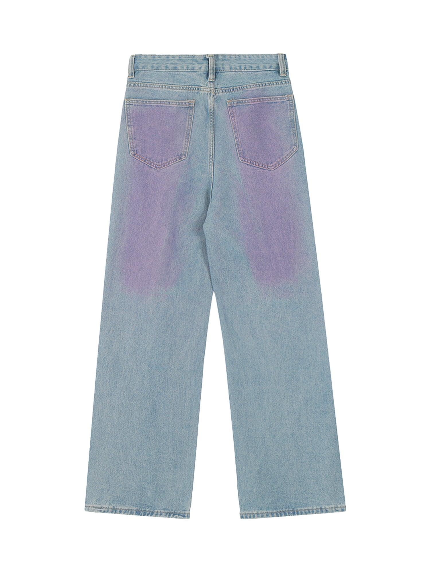 Tntwear American Retro Spray-painted Star Embroidered Jeans - tntwear1