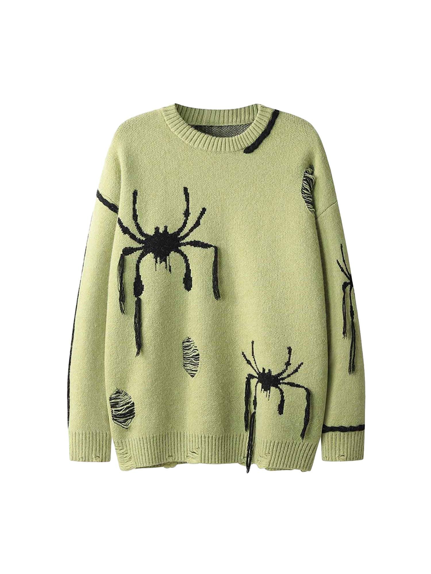 Tntwear Spider Crew Loose Neck Sweater - tntwear1